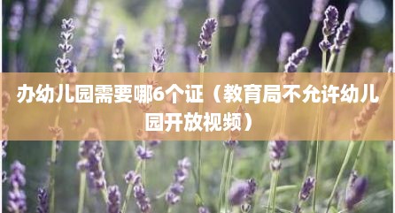 办幼儿园需要哪6个证（教育局不允许幼儿园开放视频）