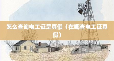 怎么查询电工证是真假（在哪查电工证真假）