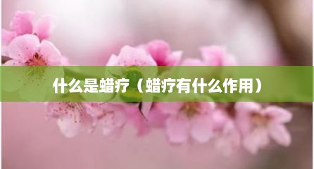 什么是蜡疗（蜡疗有什么作用）