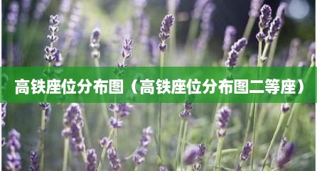 高铁座位分布图（高铁座位分布图二等座）