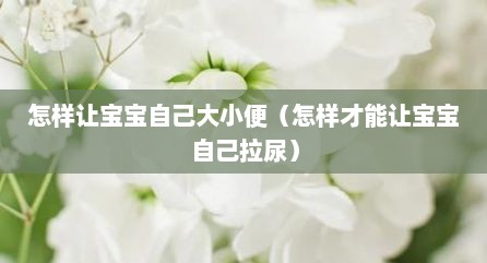 怎样让宝宝自己大小便（怎样才能让宝宝自己拉尿）