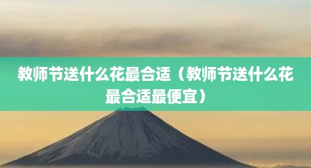 教师节送什么花最合适（教师节送什么花最合适最便宜）