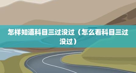 怎样知道科目三过没过（怎么看科目三过没过）