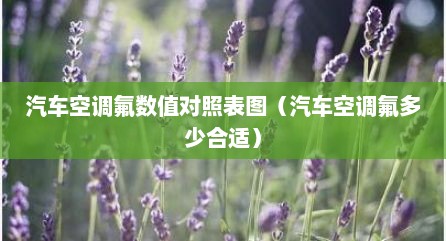 汽车空调氟数值对照表图（汽车空调氟多少合适）