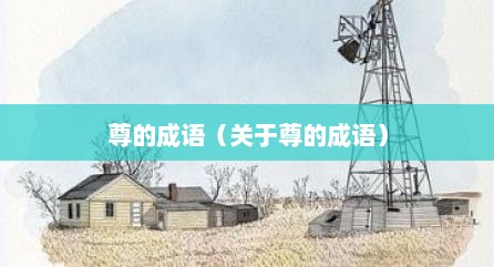 尊的成语（关于尊的成语）
