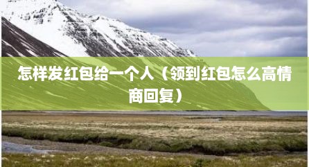 怎样发红包给一个人（领到红包怎么高情商回复）