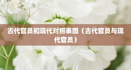 古代官员和现代对照表图（古代官员与现代官员）