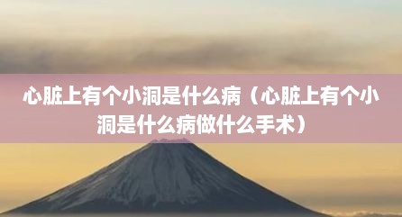 心脏上有个小洞是什么病（心脏上有个小洞是什么病做什么手术）