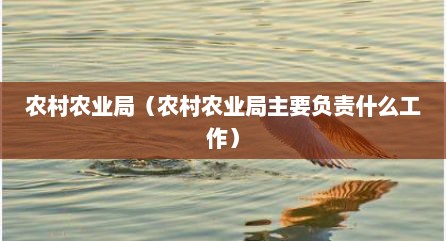农村农业局（农村农业局主要负责什么工作）
