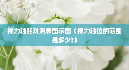 视力轴距对照表图示图（视力轴位的范围是多少?）