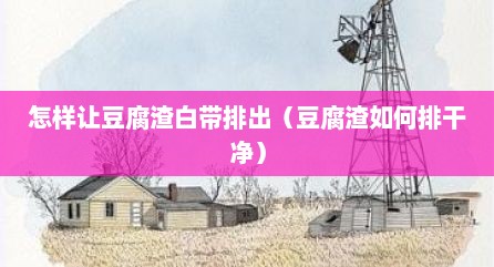 怎样让豆腐渣白带排出（豆腐渣如何排干净）