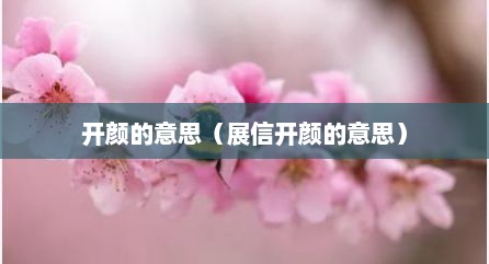 开颜的意思（展信开颜的意思）