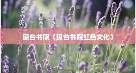 琼台书院（琼台书院红色文化）
