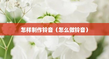 怎样制作铃音（怎么做铃音）