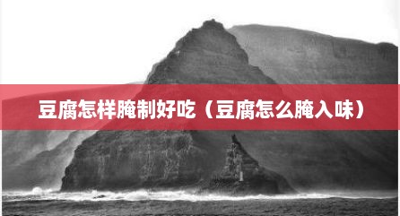 豆腐怎样腌制好吃（豆腐怎么腌入味）