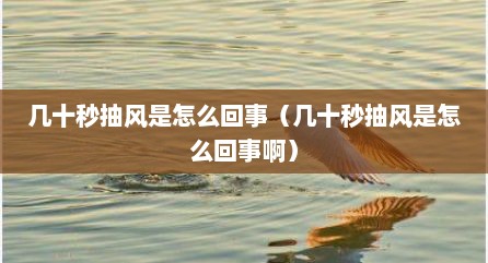 几十秒抽风是怎么回事（几十秒抽风是怎么回事啊）