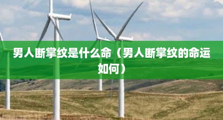 男人断掌纹是什么命（男人断掌纹的命运如何）