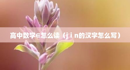 高中数学∈怎么读（jⅰn的汉字怎么写）