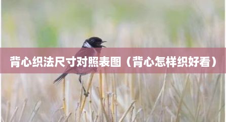 背心织法尺寸对照表图（背心怎样织好看）