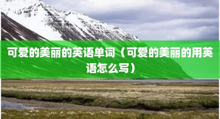 可爱的美丽的英语单词（可爱的美丽的用英语怎么写）