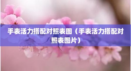 手表活力搭配对照表图（手表活力搭配对照表图片）