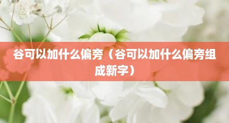 谷可以加什么偏旁（谷可以加什么偏旁组成新字）
