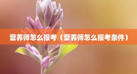 营养师怎么报考（营养师怎么报考条件）