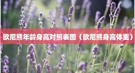 欧尼熊年龄身高对照表图（欧尼熊身高体重）