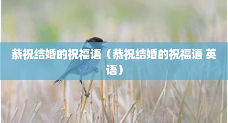 恭祝结婚的祝福语（恭祝结婚的祝福语 英语）