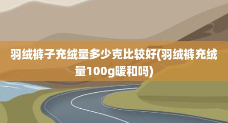 羽绒裤子充绒量多少克比较好(羽绒裤充绒量100g暖和吗)