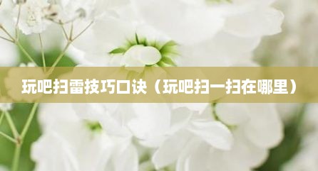 玩吧扫雷技巧口诀（玩吧扫一扫在哪里）