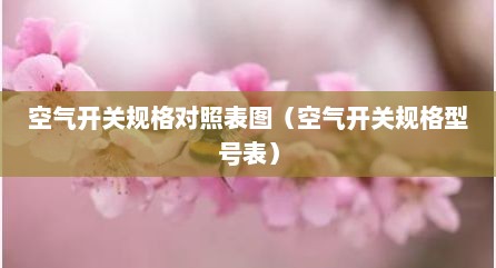 空气开关规格对照表图（空气开关规格型号表）