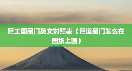 管工图阀门英文对照表（管道阀门怎么在图纸上画）