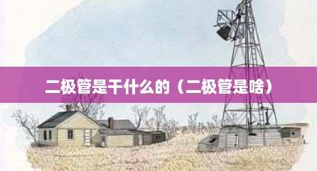 二极管是干什么的（二极管是啥）