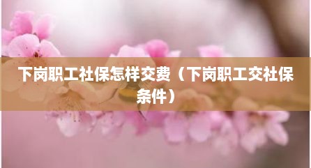 下岗职工社保怎样交费（下岗职工交社保条件）