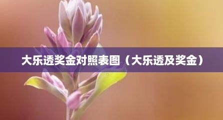 大乐透奖金对照表图（大乐透及奖金）
