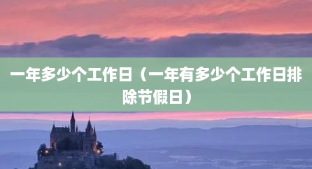 一年多少个工作日（一年有多少个工作日排除节假日）
