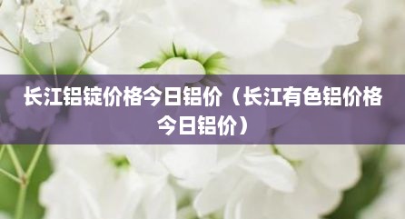 长江铝锭价格今日铝价（长江有色铝价格今日铝价）