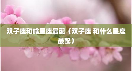 双子座和啥星座最配（双子座 和什么星座最配）