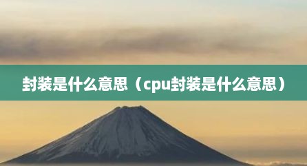 封装是什么意思（cpu封装是什么意思）