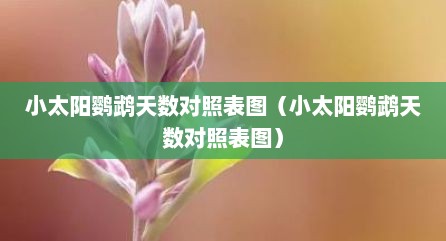 小太阳鹦鹉天数对照表图（小太阳鹦鹉天数对照表图）