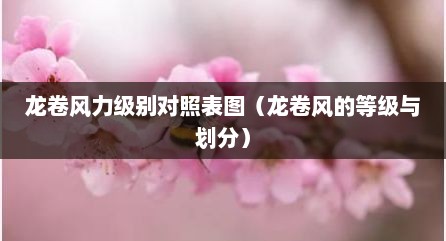 龙卷风力级别对照表图（龙卷风的等级与划分）