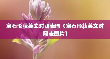 宝石形状英文对照表图（宝石形状英文对照表图片）