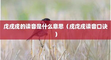 戊戌戍的读音是什么意思（戌戊戍读音口诀）
