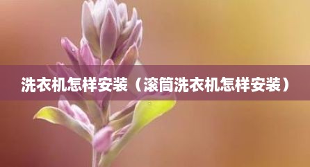 洗衣机怎样安装（滚筒洗衣机怎样安装）