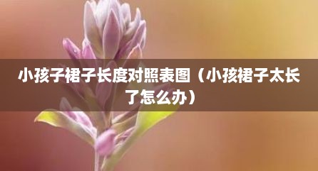 小孩子裙子长度对照表图（小孩裙子太长了怎么办）