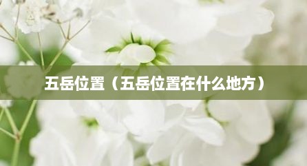 五岳位置（五岳位置在什么地方）