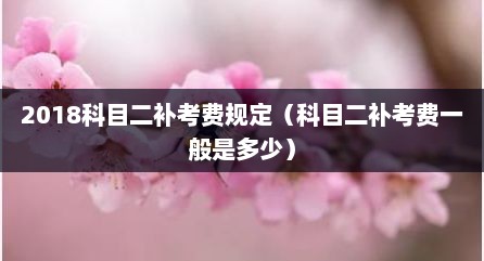 2018科目二补考费规定（科目二补考费一般是多少）