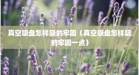 真空吸盘怎样吸的牢固（真空吸盘怎样吸的牢固一点）