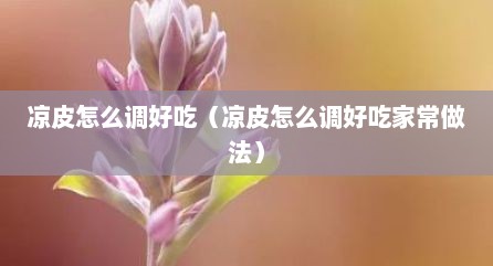 凉皮怎么调好吃（凉皮怎么调好吃家常做法）